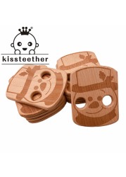 Kisstether 10pcs/lot Food Grade Beech Wood Teething Baby Teether Baby Toys Diy Making Wooden Rings Teething Toy