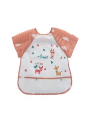 Unisex Infant Baby Toddler Waterproof Short Sleeve Bib Burp Cloths Kids Cartoon Smock Feeding Accessories New Arrival