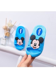 Disney Summer New Frozen Princess Slippers Non-slip Home Indoor Boys Mickey Mouse Cute Princess Off-Beach Shoes