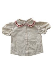 Hayana 2022 New Girls Embroidered Lapel Blouse Short Sleeve Baby Clothes 1-6 Y