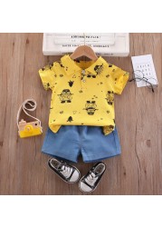 2022 kids clothes suit summer children boy girl full printed T-shirt shorts 2pcs/sets infant children clothing 1 2 3 4 years