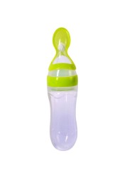 Newborn Baby Silicone Feeding Bottle Training Rice Spoon Baby Cereal Food Supplement Safe Tableware
