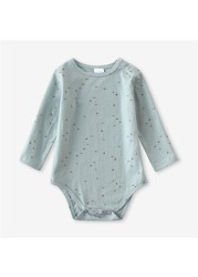 Infant Baby Boy Girl Romper Spring Summer Newborn Button Printed Jumpsuit Casual Long Sleeve Baby Boy Outfits Clothes Autumn