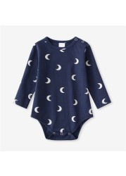 Infant Baby Boy Girl Romper Spring Summer Newborn Button Printed Jumpsuit Casual Long Sleeve Baby Boy Outfits Clothes Autumn