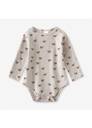 Infant Baby Boy Girl Romper Spring Summer Newborn Button Printed Jumpsuit Casual Long Sleeve Baby Boy Outfits Clothes Autumn