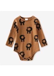 Infant Baby Boy Girl Romper Spring Summer Newborn Button Printed Jumpsuit Casual Long Sleeve Baby Boy Outfits Clothes Autumn