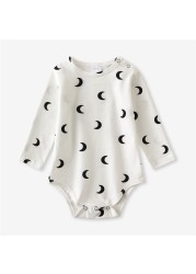 Infant Baby Boy Girl Romper Spring Summer Newborn Button Printed Jumpsuit Casual Long Sleeve Baby Boy Outfits Clothes Autumn