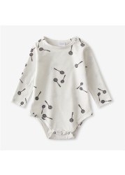 Infant Baby Boy Girl Romper Spring Summer Newborn Button Printed Jumpsuit Casual Long Sleeve Baby Boy Outfits Clothes Autumn