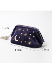 Japanese Style Velvet Cosmetic Bag Large Capacity Storage Lipstick Cosmetics Jewelry Marine Velvet Cosmetic Bag