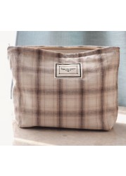 Korean Cosmetic Bag Plaid Beauty Pouch Necesserie Makeup Clutch Cosmetic Organizer Women Large Travel Cosmetic Bag Beauty