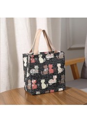 Japan Style Lunch Box Bags For Women Portable Lunch Bag Heat Insulation Canvas Bags New Bags Cooler Bento Handbag