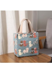 Japan Style Lunch Box Bags For Women Portable Lunch Bag Heat Insulation Canvas Bags New Bags Cooler Bento Handbag