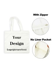 Custom Carrying Bag Shop Your Images Here Print Original Design White Fashion Canvas Travel Bags