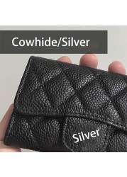 New Luxury Classic Women Bag Brand Fashion Sheepskin Business Card Holder Genuine Leather Credit Card Holder