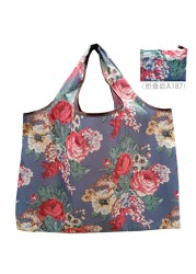 Reusable Oxford Shopping Bag Large Size Foldable Tote Bag Washable Cloth Eco Friendly Grocery Bags