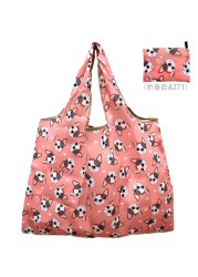 Reusable Oxford Shopping Bag Large Size Foldable Tote Bag Washable Cloth Eco Friendly Grocery Bags