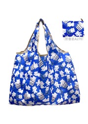 Reusable Oxford Shopping Bag Large Size Foldable Tote Bag Washable Cloth Eco Friendly Grocery Bags