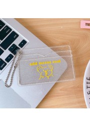 New Fashion 2 Bit Transparent Waterproof PVC Women Girls Card Case Business Card Holder Men Credit Card Bag ID Card Small Wallet