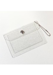 New Fashion 2 Bit Transparent Waterproof PVC Women Girls Card Case Business Card Holder Men Credit Card Bag ID Card Small Wallet