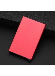 Anti-theft ID Credit Card Holder Porte Carte Thin Aluminum Metal Wallets Pocket Bank Box Women Men Credit Card Box