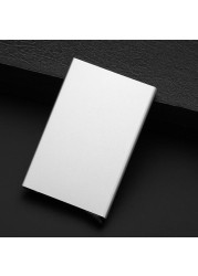 Anti-theft ID Credit Card Holder Porte Carte Thin Aluminum Metal Wallets Pocket Bank Box Women Men Credit Card Box