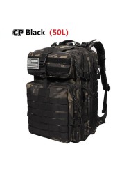 50L 1000D Nylon Waterproof Trekking Hunting Hunting Backpack Outdoor Military Backpack Tactical Sports Camping Hiking