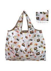 Large Oxford Eco-friendly Foldable Shopping Bag Reusable Portable Travel Grocery Bag Fashion Pocket Nylon Handbags