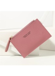 New PU Leather Women Wallets Zipper Coin Purse Key Chain Small Wallet Mini Multi Card Bit Card Holder Card Holder