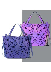 New Luminous Bao Bag Reflective Geometric Bags For Women 2020 Quilted Shoulder Bags Plain Folding Female Bags Bolsa Feminina