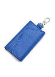 PU Leather Keychain Men Women Key Holder Organizer Pouch Cow Split Car Key Wallet Housekeeper Key Case Card Bag Small