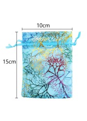 100pcs/lot Colorful Organza Drawstring Bags Pouch Bag Jewelry Packaging Bags Wedding Gift Bags