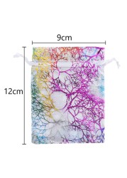 100pcs/lot Colorful Organza Drawstring Bags Pouch Bag Jewelry Packaging Bags Wedding Gift Bags