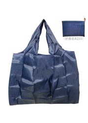 Oxford Foldable Large Shopping Bag Recycled Eco Friendly Ladies Shopping Bag Reusable Floral Fruit Vegetable Grocery Pocket