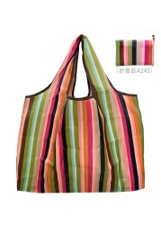 Oxford Foldable Large Shopping Bag Recycled Eco Friendly Ladies Shopping Bag Reusable Floral Fruit Vegetable Grocery Pocket