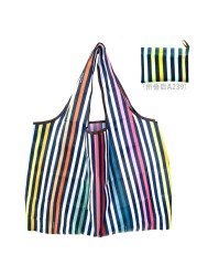 Oxford Foldable Large Shopping Bag Recycled Eco Friendly Ladies Shopping Bag Reusable Floral Fruit Vegetable Grocery Pocket