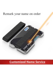 SEMORID-Multifunctional Anti-theft Anti-Rfid Metal Card Holder for Men,Small Smart Simple Wallet