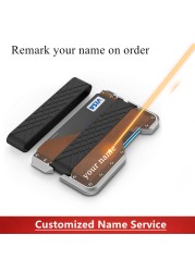 SEMORID-Multifunctional Anti-theft Anti-Rfid Metal Card Holder for Men,Small Smart Simple Wallet