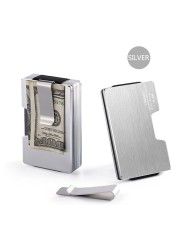 DIENQI Men's Wallet Rfid Anti-Card Metal Card Holder Black Slim Male Wallet Aluminum Wallet 2021