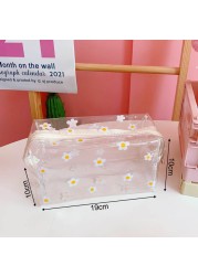 Fashion Transparent Women Cosmetic Bag Fruit Pattern Large Capacity Makeup Zipper Bag Waterproof Simple Travel Accessories