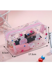 Fashion Transparent Women Cosmetic Bag Fruit Pattern Large Capacity Makeup Zipper Bag Waterproof Simple Travel Accessories