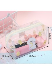 Fashion Transparent Women Cosmetic Bag Fruit Pattern Large Capacity Makeup Zipper Bag Waterproof Simple Travel Accessories