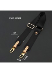 Large wide canvas strap nylon strap luxury designer shoulder bag strap replacement with genuine leather handbag accessory parts