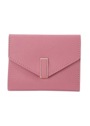 Fashion Women Solid Color Credit Card ID Card Multiple Slot Card Holder Ladies Casual PU Leather Small Coin Purse Pocket Wallet