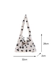 2021 Autumn Winter Female Plush Portable Women Handbag Vintage Animal Print Shoulder Bags Travel Bags