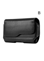 Fashion Men's Leather Horizontal Belt Case Holster Pouch Sleeve Phone Holder Bum Bag Male Casual Outdoor Travel Waist Pack Bag