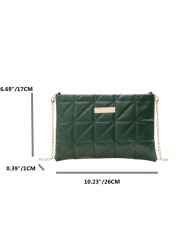 Women Shoulder Bags Fashion PU Leather Underarm Bags Pure Color All-Match Lattice Style Shopping Bags Designer Clutch