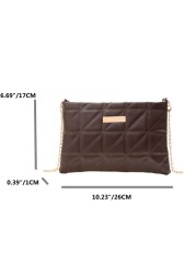 Women Shoulder Bags Fashion PU Leather Underarm Bags Pure Color All-Match Lattice Style Shopping Bags Designer Clutch