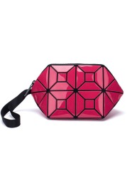 New Geometric Luminous Women Cosmetic Bag Organizer Zipper Makeup Ladies Folding Cosmetic Noctilucent Pouch Travel Make Up Bag