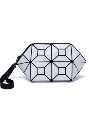 New Geometric Luminous Women Cosmetic Bag Organizer Zipper Makeup Ladies Folding Cosmetic Noctilucent Pouch Travel Make Up Bag