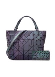 Ladies Luminous Bao Bag Geometric Women Luxury Handbag Shoulder Bag Set Folding Hand Crossbody Bag Female Purse & Purse